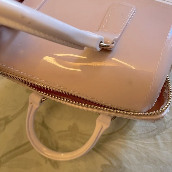 Pillow Shaped Jelly Gel Resin Crystal Handle Purse Mini Bag Neutral Nude & White - Picture 7 of 15
